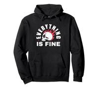 Everything Fine Skull Design Anxiety funny graphic Pullover Hoodie