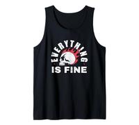 Everything Fine Skull Design Anxiety funny graphic Tank Top