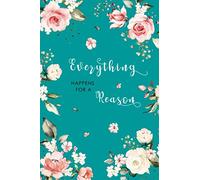 Everything Happens for A Reason: 6x9 Address Book with A-Z Alphabetical Index | Medium Book Size | Rose Flower Frame Design Teal