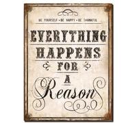 Everything Happens For a Reason - Large Shabby Chic Wooden Wall Sign - 40cm x 30cm