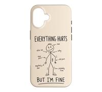 Everything Hurts Adulting Back Pain Humor Case for iPhone 16