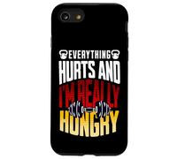 Everything Hurts and I’m Really Hungry Funny Workout Gym Mot Case for iPhone SE (2020) / 7/8