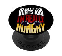 Everything Hurts and I’m Really Hungry Funny Workout Gym Mot PopSockets Adhesive PopGrip