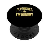 Everything Hurts and Im Hungry Funny Running Marathon PopSockets Adhesive PopGrip