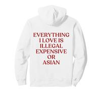 Everything I Love Is Illegal Expensive Or Asian Back Pullover Hoodie