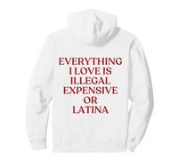 Everything I Love Is Illegal Expensive Or Latina Back Pullover Hoodie