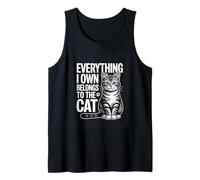 Everything I Own Belongs to The Cat Humor Tank Top