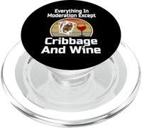 Everything In Moderation Except Cribbage And Wine Card Game PopSockets PopGrip for MagSafe