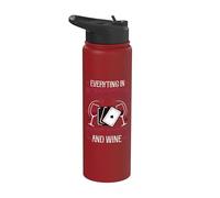 Everything in Moderation Except Euchre and Wine Euchre Stainless Steel Insulated Water Bottle