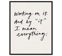 Everything in Progress Canvas Print Quotes Art Prints by Art Remedy, Black Frame, 16 x 20