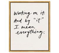Everything in Progress Canvas Print Quotes Art Prints by Art Remedy, Gold Frame, 24 x 30