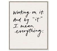 Everything in Progress Canvas Print Quotes Art Prints by Art Remedy, Silver Frame, 20 x 24
