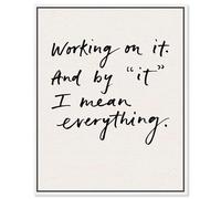 Everything in Progress Canvas Print Quotes Art Prints by Art Remedy, White Frame, 24 x 30