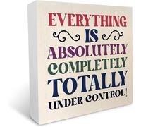 Everything is Absolutely Wooden Box Sign Decoration For Home Office Shelf Table Decor Gift For Women Men Home Decor 5x5 Inch
