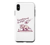 Everything Is Alright Dinosaur Asteroid Chaos Graphic Retro Case for iPhone XS Max