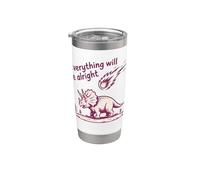 Everything is Alright Dinosaur Asteroid Chaos Graphic Retro Stainless Steel Insulated Tumbler