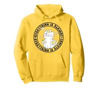 Everything is Alright Positive Quote Smile Cat Daisy Flower Pullover Hoodie