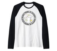 Everything is Alright Positive Quote Smile Cat Daisy Flower Raglan Baseball Tee
