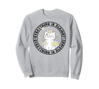 Everything is Alright Positive Quote Smile Cat Daisy Flower Sweatshirt