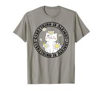 Everything is Alright Positive Quote Smile Cat Daisy Flower T-Shirt