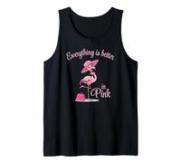 Everything is Better in Pink Flamingo Style Retro Girly Fun Tank Top