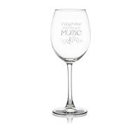 Everything is Better with Music Wine Glass Engraved Glasses Goblet for Party Wedding Christmas Gift, 17 OZ