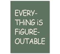 Everything Is Figureoutable Quote Wall Art Green Positive Affirmations Motivational Poster Modern Minimalist Canvas Prints Dorm Bedroom Wall Decor 08x10 inch Unframed