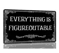 Everything Is Figureoutable Tin Sign Inspirational Farmhouse Metal Signs Home Office Desk Black Decor Gifts For Women Men Metal Sign Plaque Poster 8X12 Inches