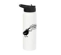 Everything is Fine Funny Crow Meme Dark Humor Raven Stainless Steel Insulated Water Bottle