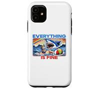 Everything Is Fine Funny Meme Shark Joke Hilarious Graphic Case for iPhone 11