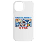 Everything Is Fine Funny Meme Shark Joke Hilarious Graphic Case for iPhone 14