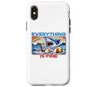 Everything Is Fine Funny Meme Shark Joke Hilarious Graphic Case for iPhone X/XS