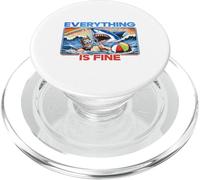 Everything Is Fine Funny Meme Shark Joke Hilarious Graphic PopSockets PopGrip for MagSafe
