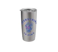Everything is Fine | Funny Sarcastic Skull on fire Design Stainless Steel Insulated Tumbler