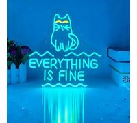 Everything Is Fine Neon Sign LED Light Neon Lights for Wall Decor USB Dimmable Light Up Signs For Bedroom Birthday Xmas Party Bar Home Supermarkets Bar Pub Store Club Garage