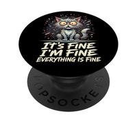 Everything Is Fine Panicked Cat PopSockets Adhesive PopGrip
