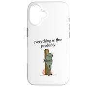 Everything Is Fine Probably Frog Martyr Joan D'Arc Meme Tee Case for iPhone 16
