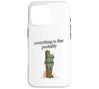 Everything Is Fine Probably Frog Martyr Joan D'Arc Meme Tee Case for iPhone 16 Pro