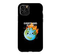 EVERYTHING IS FINE Sad Earth Day Meme Planet on Fire Climate Case for iPhone 11 Pro