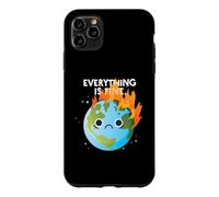 EVERYTHING IS FINE Sad Earth Day Meme Planet on Fire Climate Case for iPhone 11 Pro Max