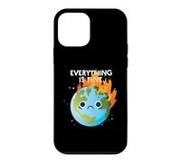 EVERYTHING IS FINE Sad Earth Day Meme Planet on Fire Climate Case for iPhone 12 mini