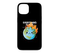 EVERYTHING IS FINE Sad Earth Day Meme Planet on Fire Climate Case for iPhone 13