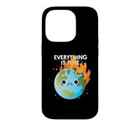 EVERYTHING IS FINE Sad Earth Day Meme Planet on Fire Climate Case for iPhone 14 Pro