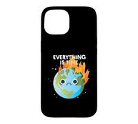 EVERYTHING IS FINE Sad Earth Day Meme Planet on Fire Climate Case for iPhone 15