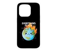 EVERYTHING IS FINE Sad Earth Day Meme Planet on Fire Climate Case for iPhone 15 Pro