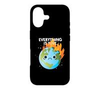 EVERYTHING IS FINE Sad Earth Day Meme Planet on Fire Climate Case for iPhone 17