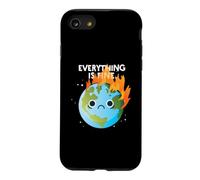 EVERYTHING IS FINE Sad Earth Day Meme Planet on Fire Climate Case for iPhone SE (2020) / 7/8