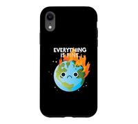 EVERYTHING IS FINE Sad Earth Day Meme Planet on Fire Climate Case for iPhone XR
