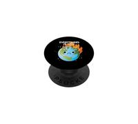 EVERYTHING IS FINE Sad Earth Day Meme Planet on Fire Climate PopSockets Adhesive PopGrip