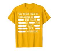 Everything is Fine Trust Your Government Censorship T-Shirt, Men, Golden Yellow, Medium